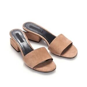 Alexander Wang Lou Suede Slide Sandal in Camel Size EU 38.5